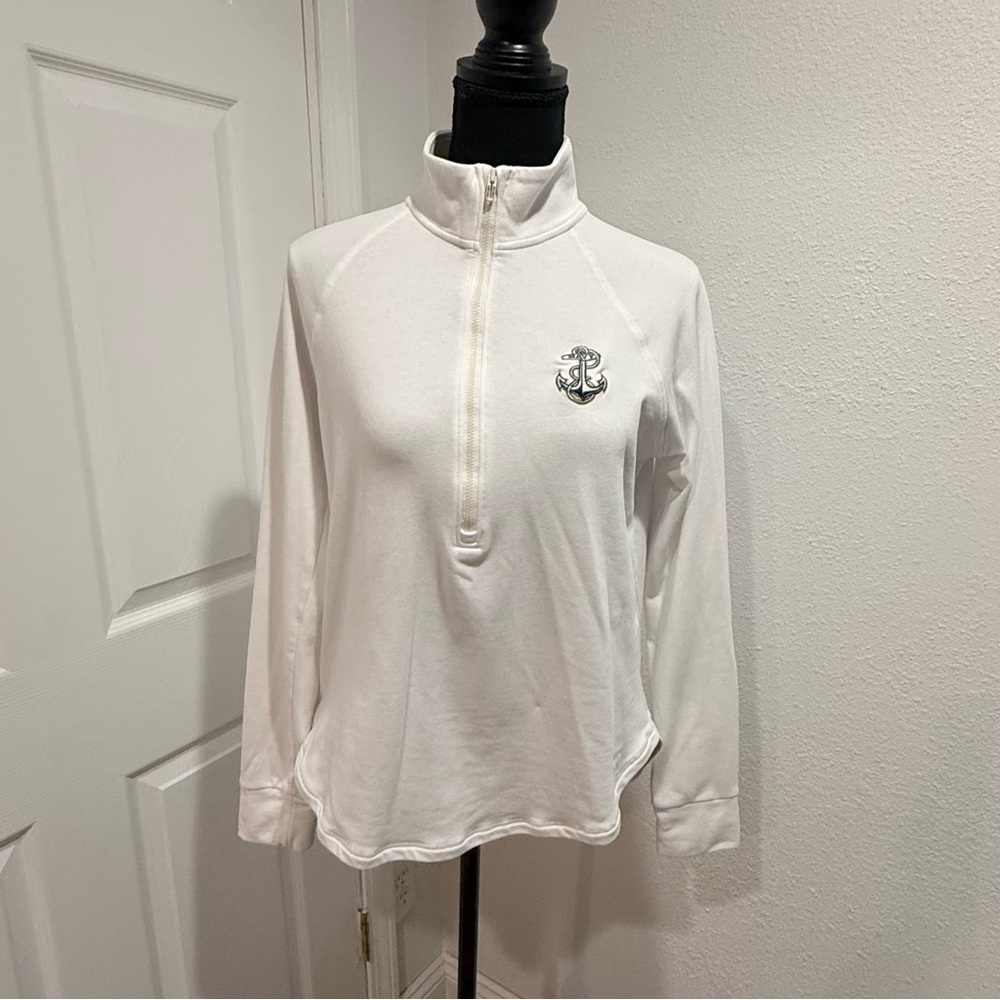 Under Armour White Quarter-Zip Sweatshirt with Anchor
